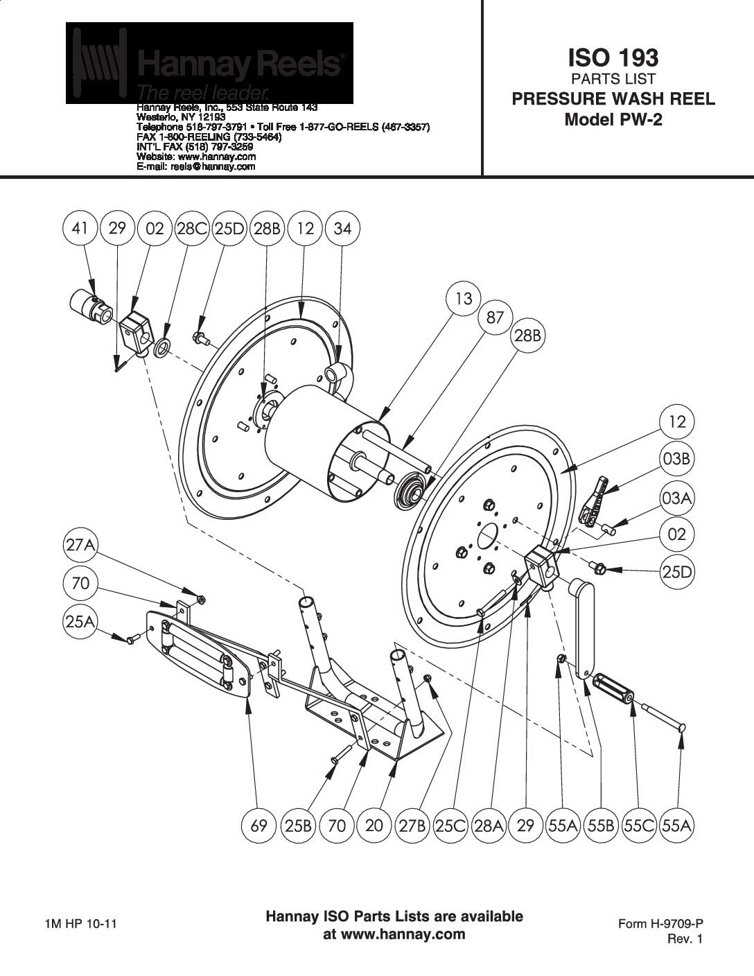 Pressure washer store hose reel parts